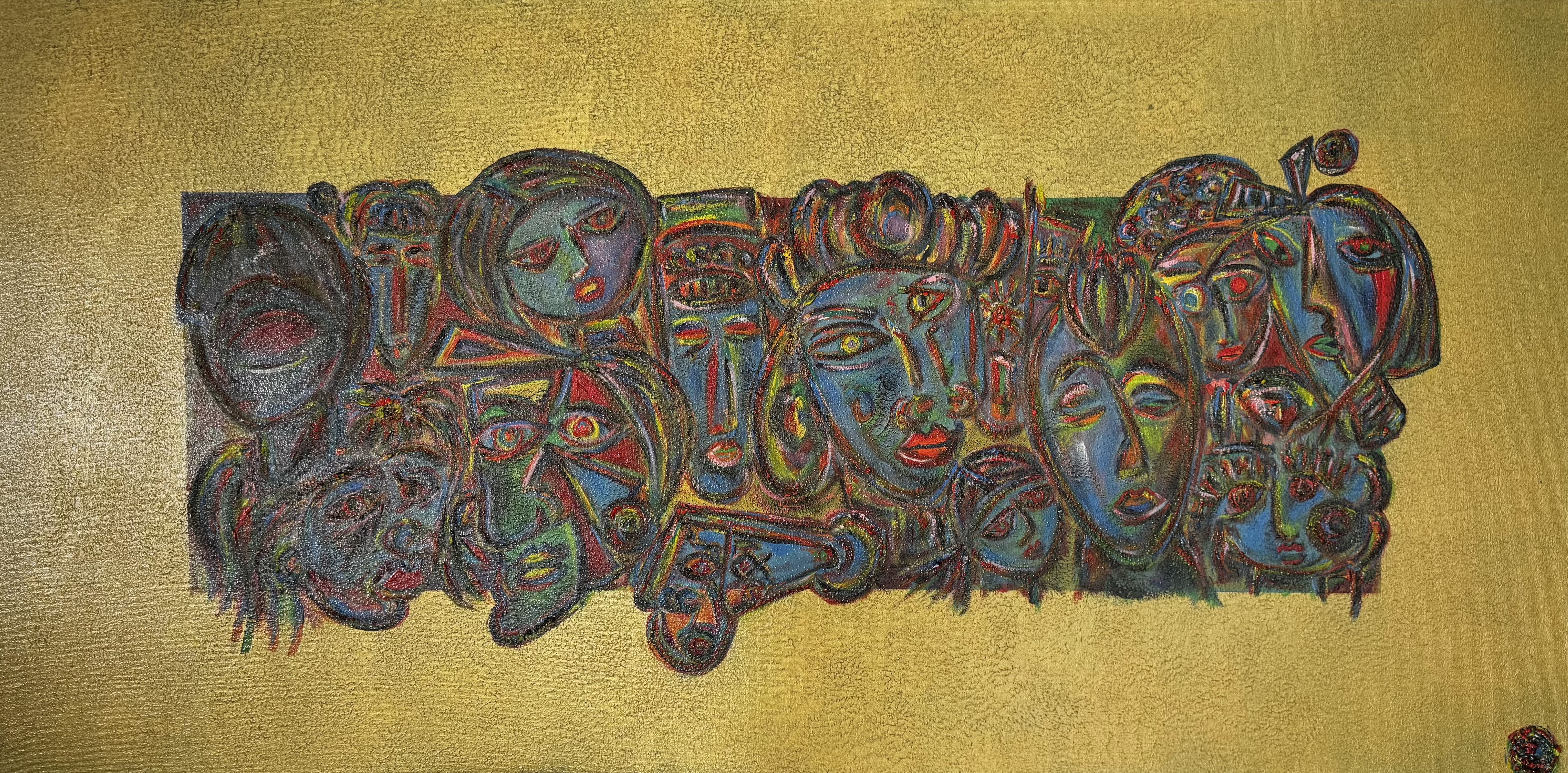 Pablo doré, peinture à l'huile sur toile, Philippe du Cheyron